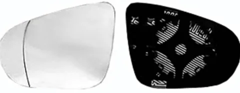 Miroir Glace rétroviseur gauche pour VOLKSWAGEN GOLF VI 2008-2012, dégivrant, asphérique, à clipser