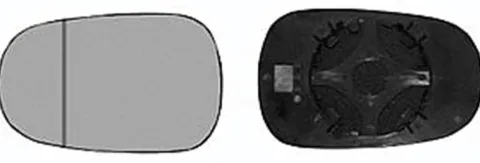 Miroir Glace rétroviseur gauche pour RENAULT SCENIC I phase 2, 1999-2003, asphérique, à clipser