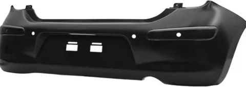 Pare chocs arrière pour NISSAN MICRA IV (K13) ph.1, 2010-2013, trous radar, noir, Neuf