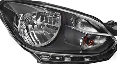Phare avant droit électrique pour VOLKSWAGEN UP 2012 à 2016, H4, fond noir, bord noir, Neuf