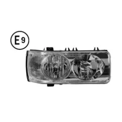 Phare avant droit pour DAF CF 2001-2013, manuel, électrique, flèche blanche, sans ampoule (H7-H1-P21W-W5W), homologué E9, Neuf