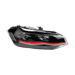 Phare droit pour VOLKSWAGEN POLO VI phase 1 2017-2021, électrique, moteur, sans unité de contrôle, bord rouge, full LED, montage Valeo, mod. GTI, Neuf