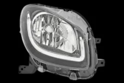 Phare droite pour SMART FORTWO 2014-2019,avec feu de jour H4 à LED, pond noire, unité de contrôle, registre Mod. HIGH-LINE, Neuf