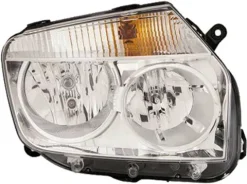 Phare Optique avant droit pour DACIA DUSTER I phase 1, 2010-2013, H7+H1, fond chromé, Neuf