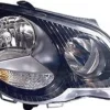 Phare Optique avant droit pour VOLKSWAGEN POLO IV, 2005-2009, H7+H1, fond noir, Neuf