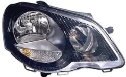 Phare Optique avant droit pour VOLKSWAGEN POLO IV, 2005-2009, H7+H1, fond noir, Neuf