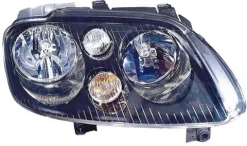 Phare Optique avant droit pour VOLKSWAGEN TOURAN I phase 1, 2003-2004, H7+H7, fond noir, Neuf
