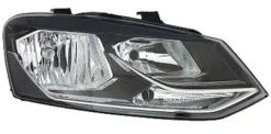 Phare Optique avant droit pour VOLKSWAGEN POLO V phase 2, 2014-2017, COMFORTLINE/HIGHLINE, H7+H7, fond noir, Neuf