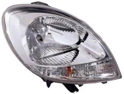 Phare Optique avant droit pour NISSAN KUBISTAR 2003-2010, H4, chromé, feu clignotant blanc, Neuf