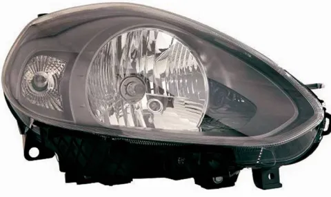 Phare Optique avant droit pour FIAT PUNTO III depuis 2012 >, avec moteur, H4, fond noir, Neuf