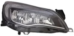 Phare Optique avant droit pour OPEL ASTRA J 2012-2016, H7+H7, Corps Noir, profil chromé
