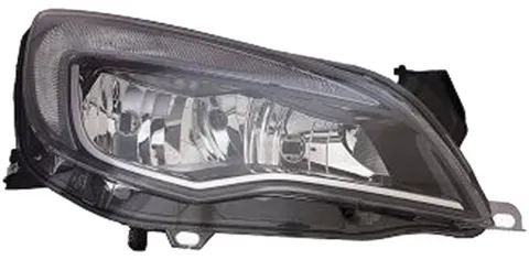 Phare Optique avant droit pour OPEL ASTRA J 2012-2016, H7+H7, Corps Noir, profil chromé