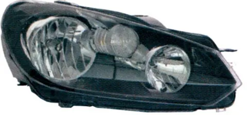 Phare Optique avant droit pour VOLKSWAGEN GOLF VI 2008-2012, H7+H15, fond noir, Neuf