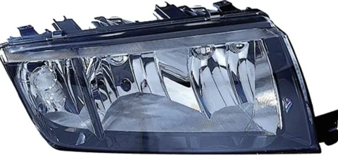 Phare Optique avant droit pour SKODA FABIA I ph. 1 2000-2004, H7+H3, Corps noir, Mod. Junior, Neuf