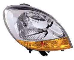 Phare Optique avant droit pour RENAULT KANGOO I ph.2, 2003-2007, H4, chromé, feu clignotant orange