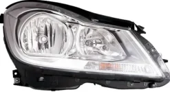 Phare Optique avant droit pour MERCEDES (W204) CLASSE C COUPE' depuis 2011, H7+H7, Corps chromé