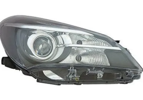 Phare Optique avant droit pour TOYOTA YARIS III phase 2, 2014-2016, HIR 2, réglage électrique, fond noir, Neuf