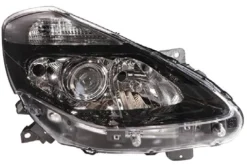 Phare Optique avant droit pour RENAULT CLIO III phase 2, 2009-2012, H1+H7+H7, fond noir, Neuf