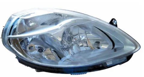 Phare Optique avant droit pour LANCIA YPSILON I ph. 2 2006-2011, H7+H3, Corps effet satiné, Neuf