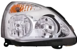 Phare Optique avant droit pour RENAULT CLIO II phase 2, 2001-2005, H7+H1, fond chromé, Neuf