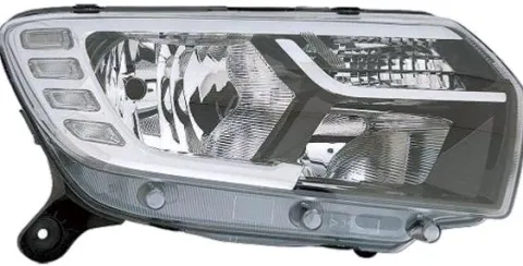 Phare Optique avant droit pour DACIA SANDERO II phase 2, 2016-2020, H7+H7+PY21W, avec feu diurne à LED, Neuf