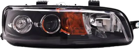 Phare Optique avant droit pour FIAT PUNTO II phase 1, 2001-2003, H1+H1+H3, électrique, fond noir