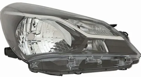 Phare Optique avant droit pour TOYOTA YARIS III phase 3, 2017-2020, fond noir, H4+WY21/5W, Neuf