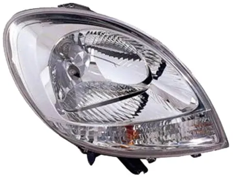 Phare Optique avant droit pour RENAULT KANGOO I phase 2 2003-2007, H4, chromé, feu clignotant blanc