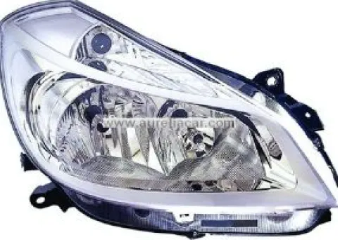 Phare Optique avant droit pour RENAULT CLIO 3 phase 1 H7+H7 Chrome de 2005 à 2009, Neuf