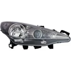 Phare Optique avant droit pour PEUGEOT 207 SW phase 2, 2009-2013, H7+H7+H1, avec moteur, noir, Neuf