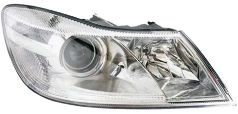 Phare Optique avant droit pour SKODA OCTAVIA II ph. 2 2009-2013, H7+H1, Corps chromé, Neuf