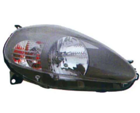Phare Optique avant droit pour FIAT GRANDE PUNTO, 2005-2008, H4, noir, Neuf