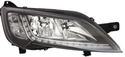 Phare Optique avant droit pour FIAT DUCATO III phase 2 depuis 2014 >, H7+H7, (fond Noir) feu LED