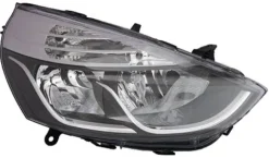 Phare Optique avant droit pour RENAULT CLIO IV phase 1, 2012-2016, H7+H1, fond noir, contour chromé