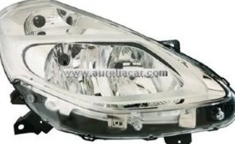 Phare Optique avant droit pour RENAULT CLIO 3 phase 2, 2009-2012, H7+H7, fond chromé, Neuf
