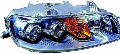 Phare Optique avant droit pour FIAT PUNTO II phase 1, 1999-2001, H7+H7+H3, électrique, fond gris