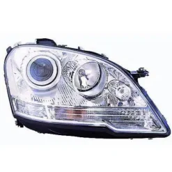 Phare optique avant droit H7+H7 pour MERCEDES CLASSE ML Phase 2, 2008-2011 (W164), corps chromé, neuf