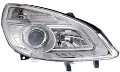 Phare Optique avant droit pour RENAULT SCENIC II phase 2 2006-2009, H7+H1, fond chromé, Neuf
