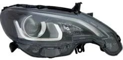 Phare Optique avant droit pour PEUGEOT 108 depuis 2014 >, HIR2+PY21, feu de jour à LED, fond, noir, Neuf