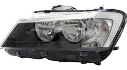 Phare Optique avant gauche pour BMW X3 F25 2010-2015, H7+H7, Corps noir, Neuf