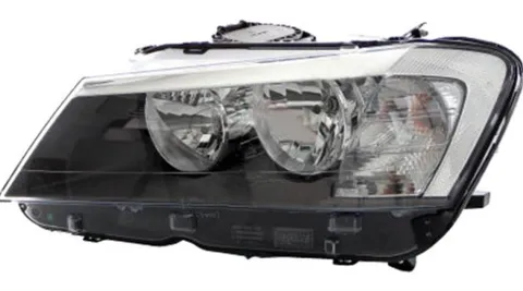 Phare Optique avant gauche pour BMW X3 F25 2010-2015, H7+H7, Corps noir, Neuf