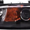 Phare Optique avant gauche pour FIAT PUNTO II phase 1, 2001-2003, H1+H1+H3, électrique, fond noir