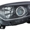 Phare Optique avant gauche pour RENAULT CAPTUR, 2013-2017, H1+H1, corps noir profil chromé, Neuf