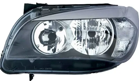Phare Optique avant gauche pour BMW X1 E84 ph. 2 2012-2015, H7+H7, Corps noir, Neuf