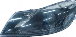 Phare Optique avant gauche pour SKODA OCTAVIA II ph. 2 2009-2013, H7+H1, Corps noir, Neuf