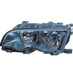 Phare optique avant gauche pour BMW Serie 3 E46 COUPÉ, 2001-2003, H7+H7, noir, Neuf