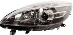 Phare Optique avant gauche pour RENAULT SCENIC III phase 2, 2012-2013, H7+H7, fond noir, Neuf
