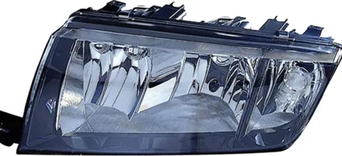 Phare Optique avant gauche pour SKODA FABIA I ph. 1 2000-2004, H7+H3, Corps noir, Mod. Junior, Neuf