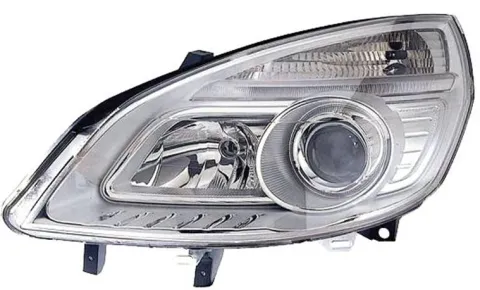 Phare Optique avant gauche pour RENAULT SCENIC II phase 2, 2006-2009 H7+H1, fond chromé, Neuf