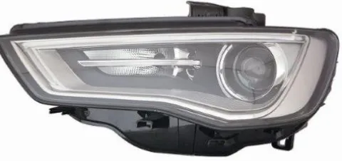 Phare Optique avant gauche pour AUDI A3 III ph.1 (3 portes) 2012-2016, avec moteur, à LED, XENON, gris, Neuf